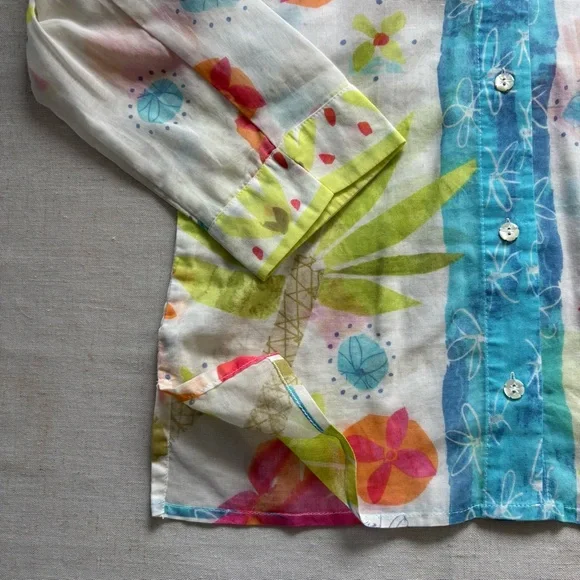 Sigrid Olsen Sport Maui Waves Floral Shirts Women’s Small S - Picture 2 of 6
